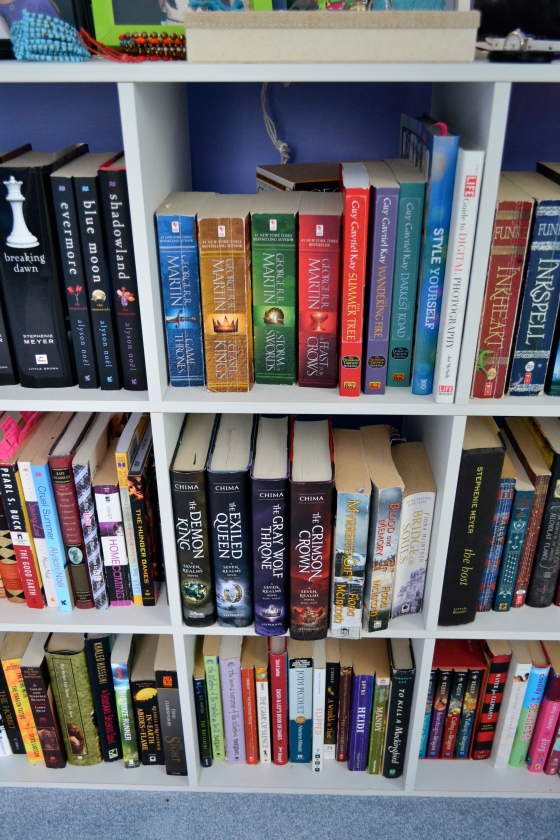 my amazing bookshelf (I love to read, especially fantasy)